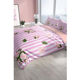 Monohome Cattleya Pinkline 3d Pamuk Saten Çift Kişilik Nevresim Takımı