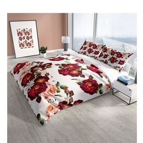 Monohome Cattleya Red Rose 3d Pamuk Saten Çift Kişilik Nevresim Takımı