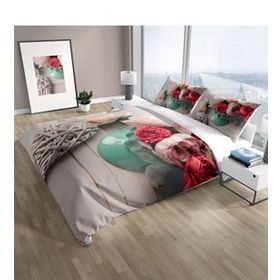 Monohome Cattleya Rose Love 3D Pamuk Saten Çift Kişilik Nevresim Takımı