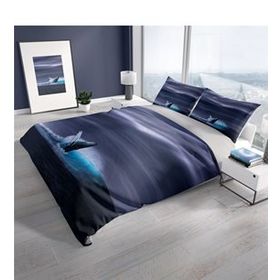 Monohome Cattleya Shark 3D Pamuk Saten Çift Kişilik Nevresim Takımı