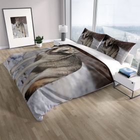Monohome Cattleya Snow Wolf 3d Pamuk Saten Çift Kişilik Nevresim Takımı