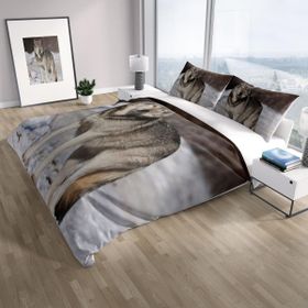 Monohome Cattleya Snow Wolf 3d Pamuk Saten Çift Kişilik Nevresim Takımı