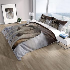 Monohome Cattleya Snow Wolf 3d Pamuk Saten Çift Kişilik Nevresim Takımı