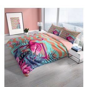Monohome Cattleya Turkuaz Flamingo 3D Çift Kişilik Nevresim Takımı
