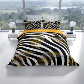 Monohome Cattleya Zebra Feather 3D Pamuk Saten Çift Kişilik Nevresim Takım