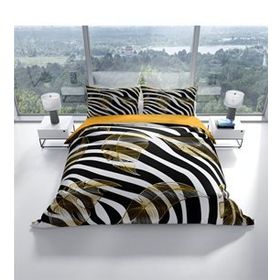 Monohome Cattleya Zebra Feather 3D Pamuk Saten Çift Kişilik Nevresim Takım