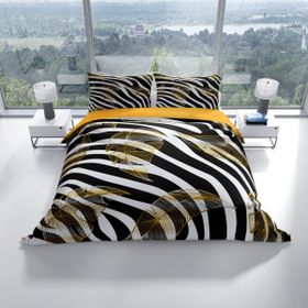 Monohome Cattleya Zebra Feather 3D Pamuk Saten Çift Kişilik Nevresim Takım