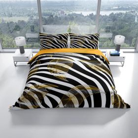 Monohome Cattleya Zebra Feather 3D Pamuk Saten Çift Kişilik Nevresim Takım
