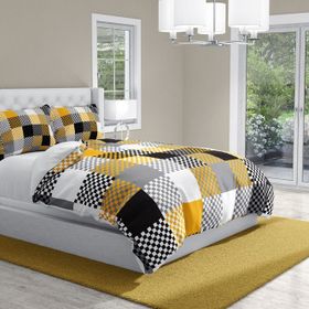 Monohome Checkers 3D Pamuk Saten Çift Kişilik 200x220 cm Nevresim Takımı