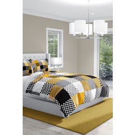 Monohome Checkers 3D Pamuk Saten Çift Kişilik 200x220 cm Nevresim Takımı