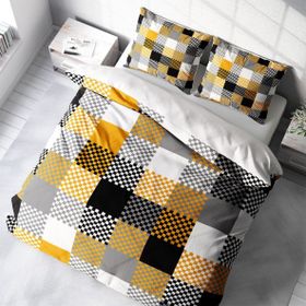 Monohome Checkers 3D Pamuk Saten Çift Kişilik 200x220 cm Nevresim Takımı