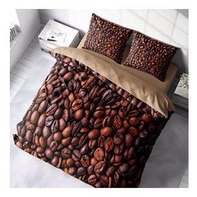 Monohome Coffee Duvet 3D Pamuk Saten Çift Kişilik Nevresim Takımı Seti