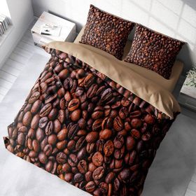 Monohome Coffee Duvet 3D Pamuk Saten Çift Kişilik Nevresim Takımı Seti