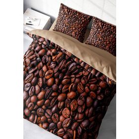 Monohome Coffee Duvet 3D Pamuk Saten Çift Kişilik Nevresim Takımı Seti