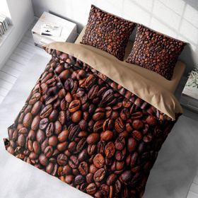 Monohome Coffee Duvet 3D Pamuk Saten Çift Kişilik Nevresim Takımı Seti