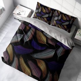 Monohome Color Leaf 3D Pamuk Saten Renkli Çift Kişilik 200x220 cm Nevresim Takımı