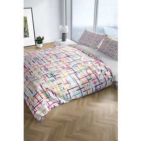 Monohome Colorful Lines Modern Renkli Çift Kişilik 200x220 cm Nevresim Takımı