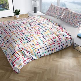 Monohome Colorful Lines Modern Renkli Çift Kişilik 200x220 cm Nevresim Takımı