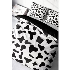 Monohome Cow 3D Pamuk Saten Çift Kişilik Nevresim Takım