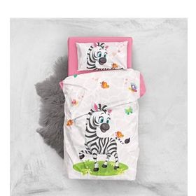 Monohome Cute Zebra 3D Pamuk Saten Bebek Nevresim Takım