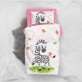 Monohome Cute Zebra 3D Pamuk Saten Bebek Nevresim Takımı