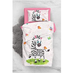 Monohome Cute Zebra 3D Pamuk Saten Bebek Nevresim Takımı