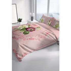 Monohome Damask Rose 3D Pamuk Saten Çift Kişilik 200x220 cm Nevresim Takımı