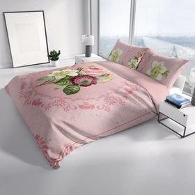 Monohome Damask Rose 3D Pamuk Saten Çift Kişilik 200x220 cm Nevresim Takımı