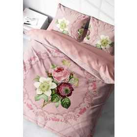 Monohome Damask Rose 3D Pamuk Saten Çift Kişilik 200x220 cm Nevresim Takımı