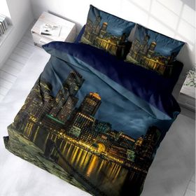 Monohome Dark City 3D Pamuk Saten Çift Kişilik 200x220 cm Nevresim Takımı