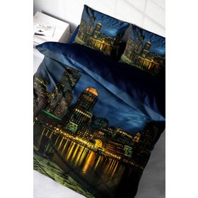 Monohome Dark City 3D Pamuk Saten Çift Kişilik 200x220 cm Nevresim Takımı