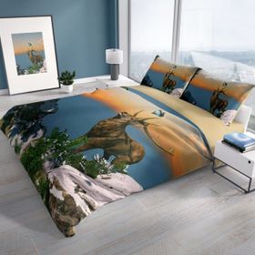 Monohome Deer 3D Renkli Çift Kişilik 200x220 cm Nevresim Takımı
