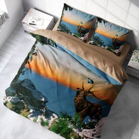 Monohome Deer 3D Renkli Çift Kişilik 200x220 cm Nevresim Takımı