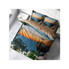 Monohome Deer 3D Renkli Çift Kişilik 200x220 cm Nevresim Takımı