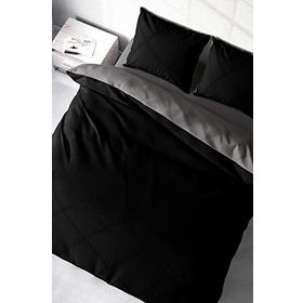 Monohome Deluxe Çift Taraflı Pamuk Ranforce Sarı Gri 200x220 cm Çift Kişilik Nevresim Takımı