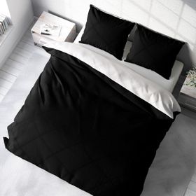 Monohome Deluxe Çift Taraflı Pamuk Ranforce Siyah Beyaz 200x220 cm Çift Kişilik Nevresim Takımı
