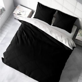 Monohome Deluxe Çift Taraflı Pamuk Ranforce Siyah Beyaz 200x220 cm Çift Kişilik Nevresim Takımı
