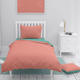Monohome Deluxe Çift Taraflı Pamuk Ranforce Somon Yeşil 160x220 cm Tek Kişilik Nevresim Takımı