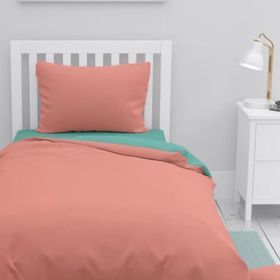 Monohome Deluxe Çift Taraflı Pamuk Ranforce Somon Yeşil 160x220 cm Tek Kişilik Nevresim Takımı
