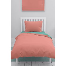 Monohome Deluxe Çift Taraflı Pamuk Ranforce Somon Yeşil 160x220 cm Tek Kişilik Nevresim Takımı