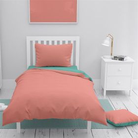 Monohome Deluxe Çift Taraflı Pamuk Ranforce Somon Yeşil 160x220 cm Tek Kişilik Nevresim Takımı