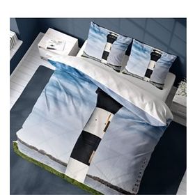 Monohome Deniz Feneri 3D Pamuk Saten Çift Kişilik 200x220 cm Nevresim Takımı