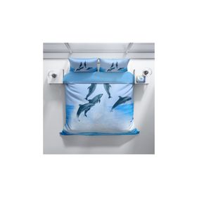 Monohome Dolphin 2 3D Pamuk Saten Çift Kişilik 200x220 cm Nevresim Takımı