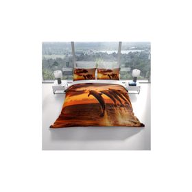 Monohome Dolphin1 3D Renkli Çift Kişilik 200x220 cm Nevresim Takımı