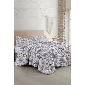 Monohome Elegant Floral Luxury Pamuk Saten Çift Kişilik Nevresim Takımı
