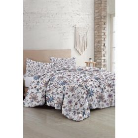 Monohome Elegant Floral Luxury Pamuk Saten Çift Kişilik Nevresim Takımı