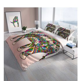 Monohome Elephant 3D Pamuk Saten Çift Kişilik 200x220 cm Nevresim Takımı