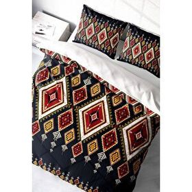 Monohome Ethnic Geometric 3D Pamuk Saten Çift Kişilik Nevresim Takımı Seti