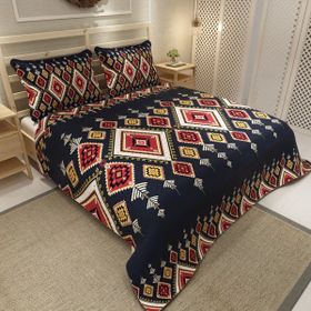 Monohome Ethnic Geometric Jakar Dokuma Pamuklu 3D Dijital Baskı Pike Takımı