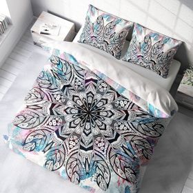 Monohome Ethnic Mandala2 3D Pamuk Saten Çift Kişilik Nevresim Takımı
